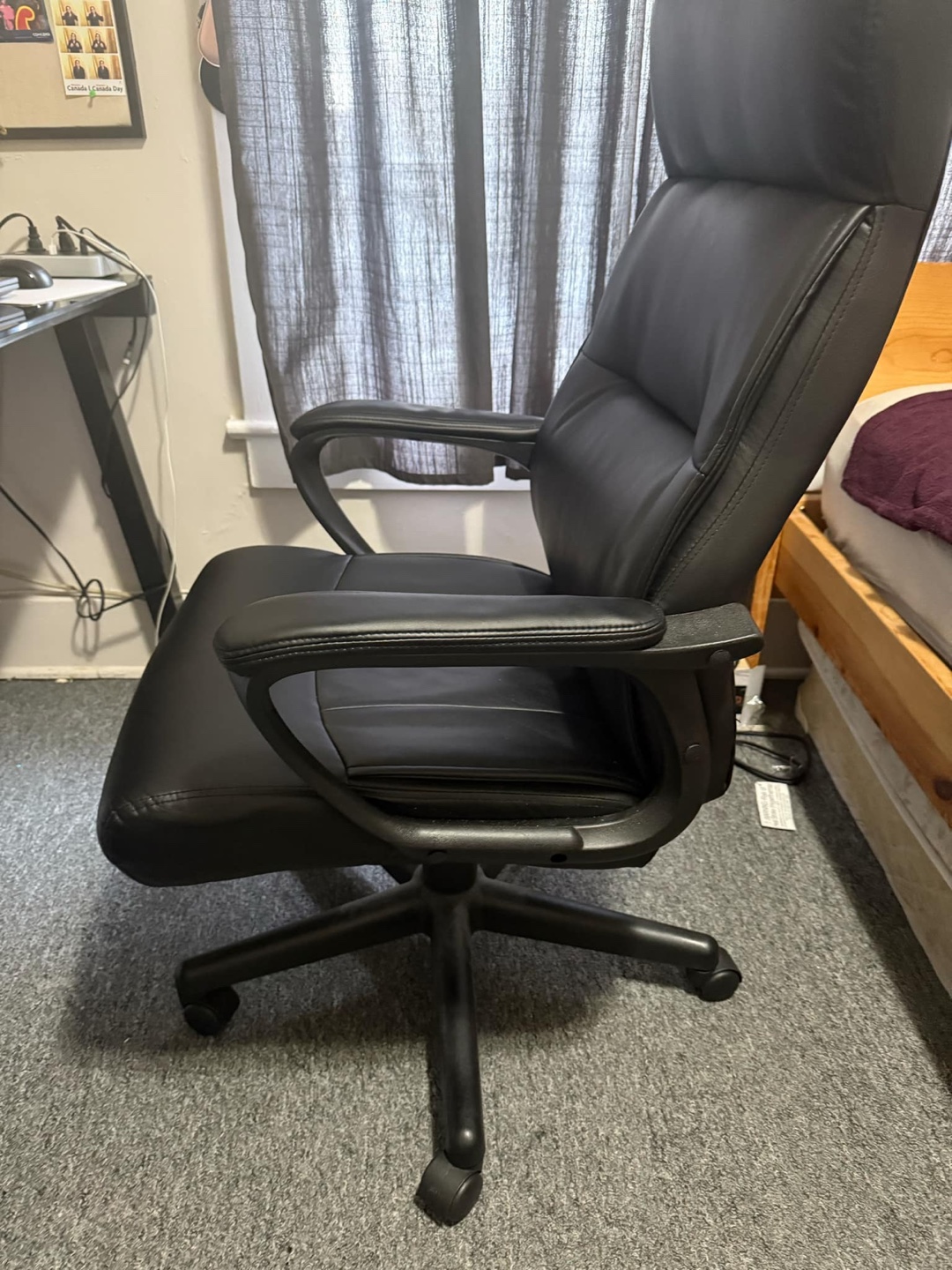 Black Leather Office Chair - photo 5