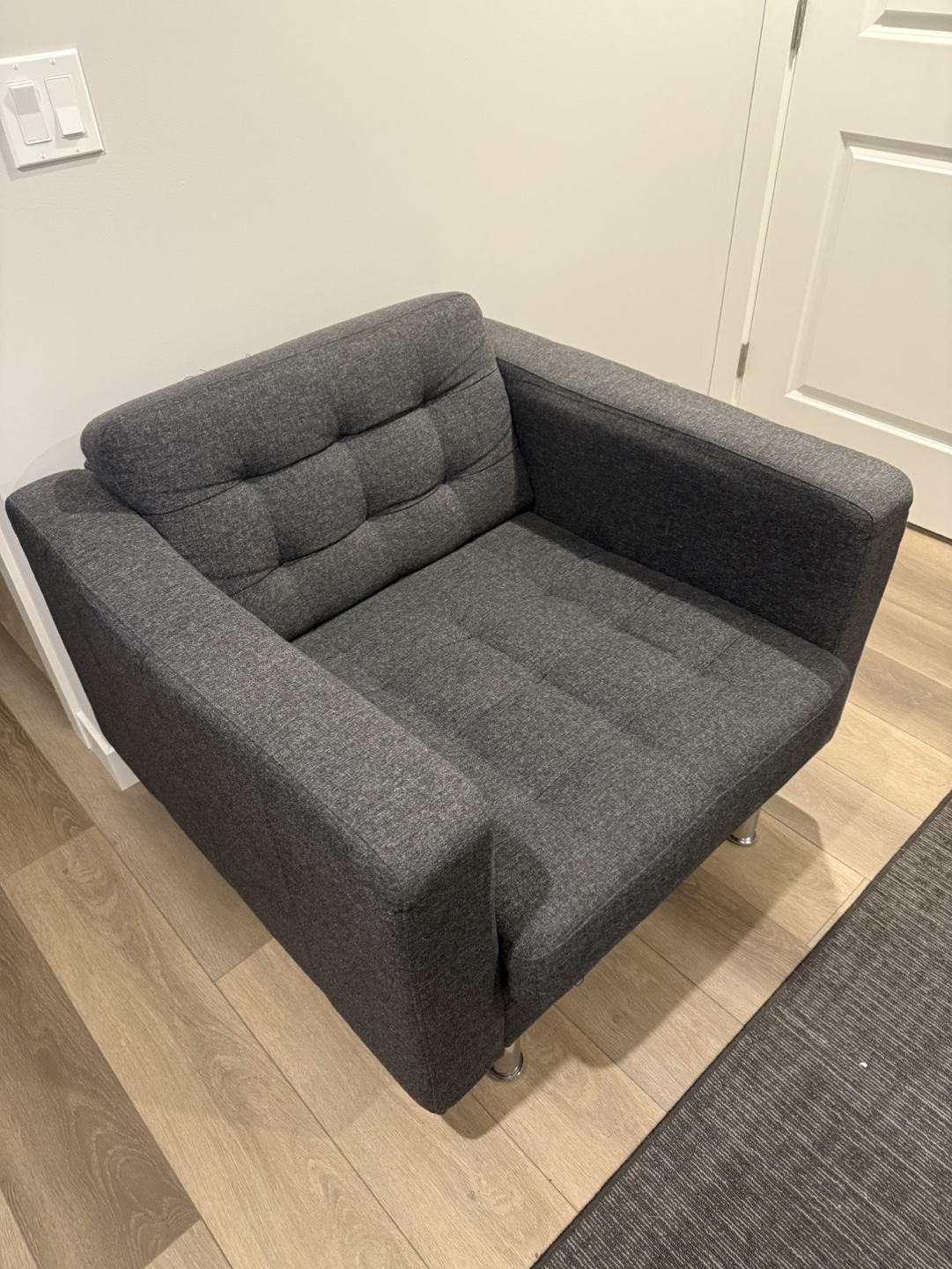 Modern Grey Fabric Sofa and Armchair Set - photo 2