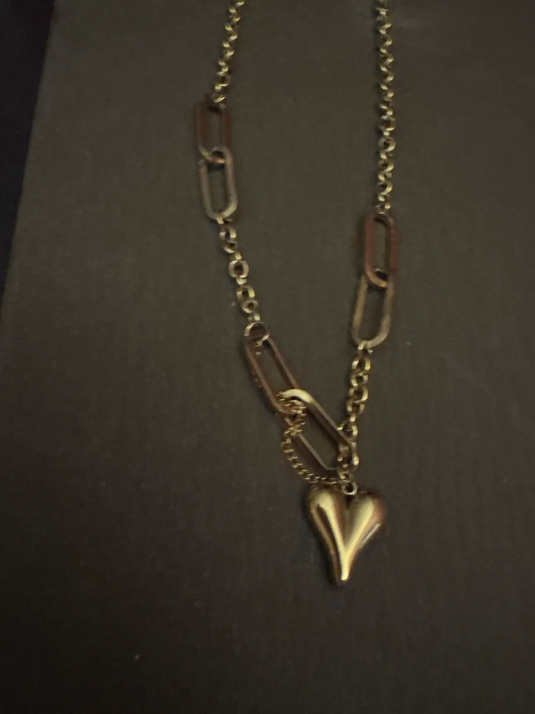 18 K SS Gold Heart Necklace and Bracelet Set image indicator(4)