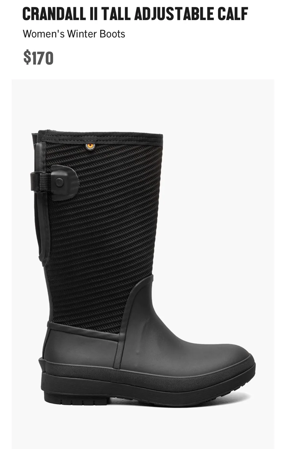 Bogs Women's CRNDL II TL ADJ Black Rain Boots - Size 9 image indicator(7)