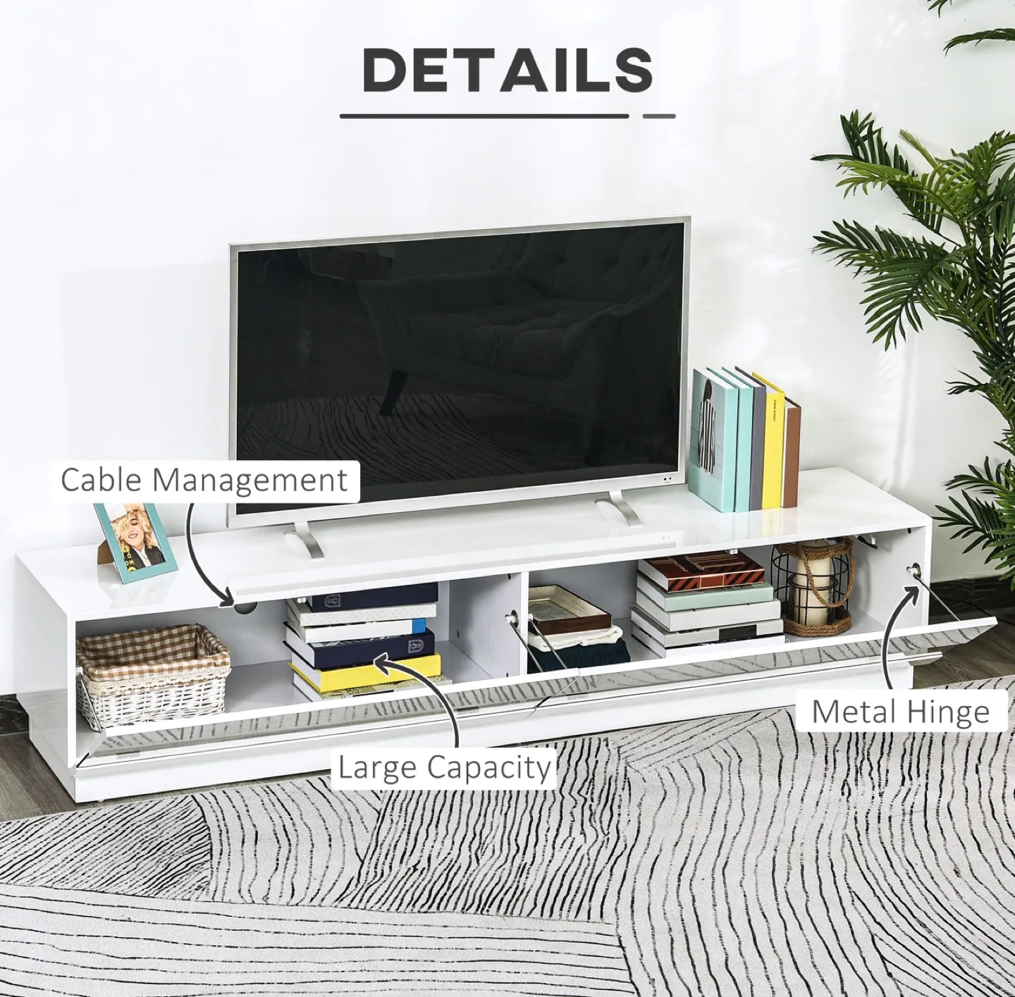 Modern White TV Stand thumbnail