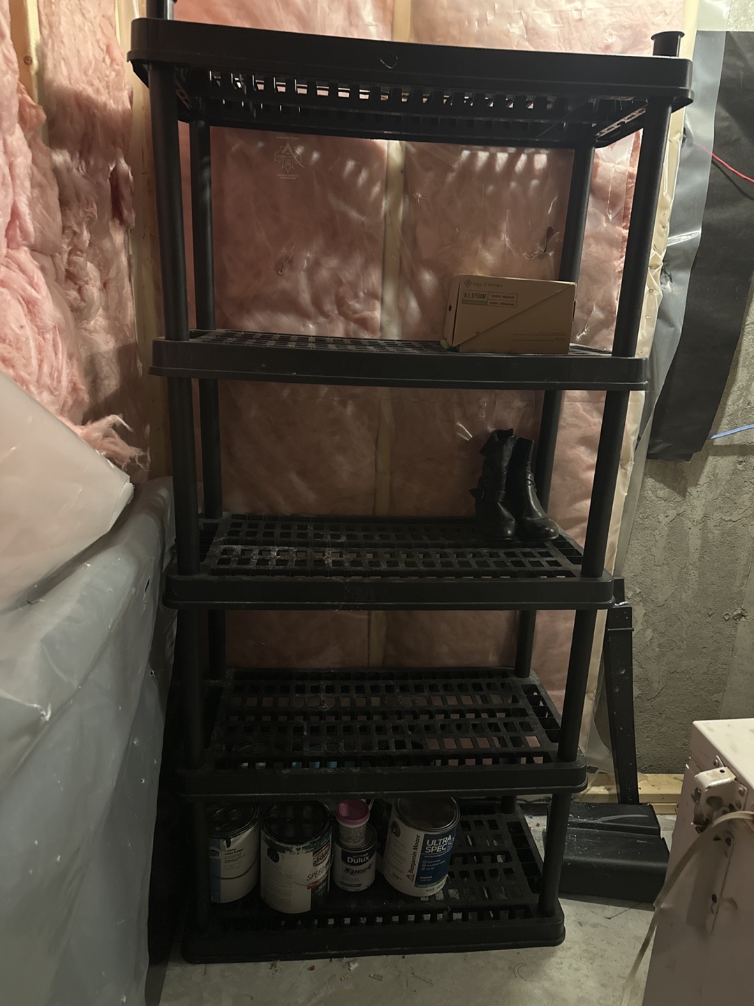 Black 5-Shelf Plastic Storage Rack - photo 2