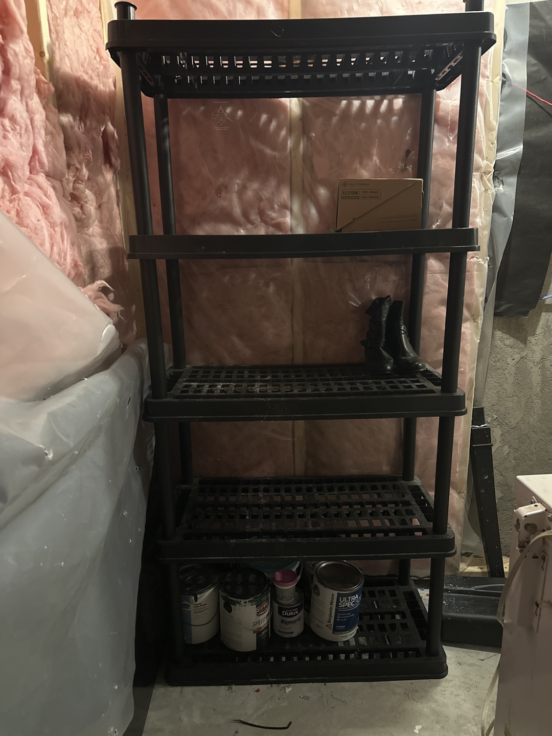 Black 5-Shelf Plastic Storage Rack