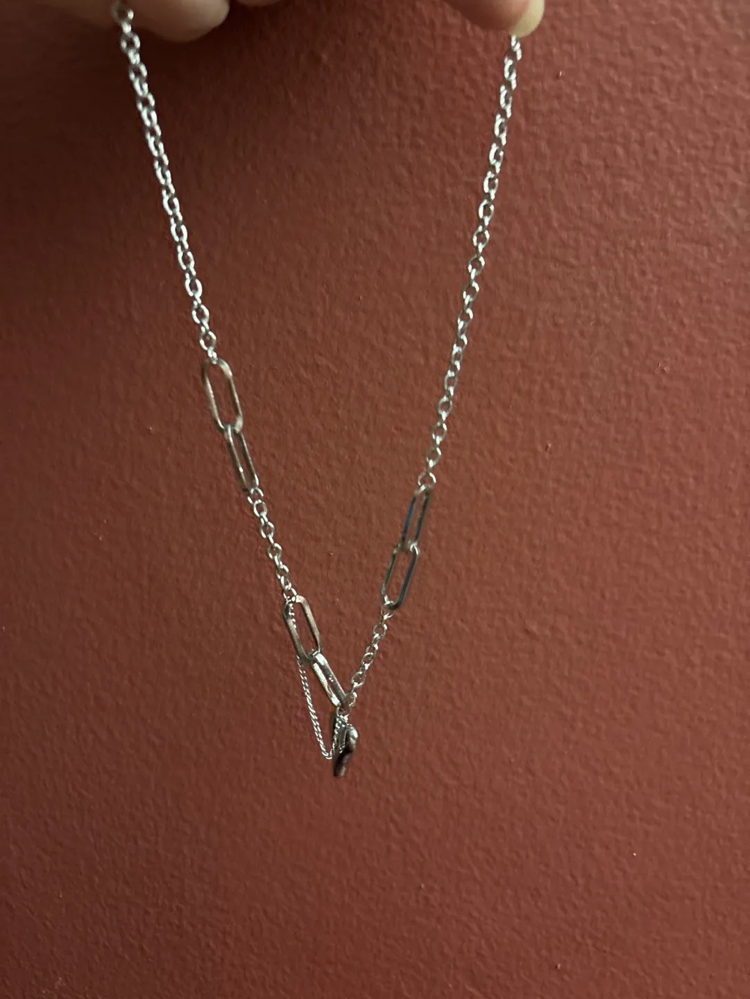 18K Gold SS silver Heart Necklace and Bracelet Set image indicator(3)