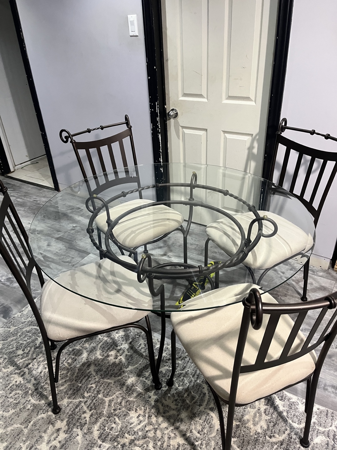 Glass Top Dining Table with Four Chairs - photo 3