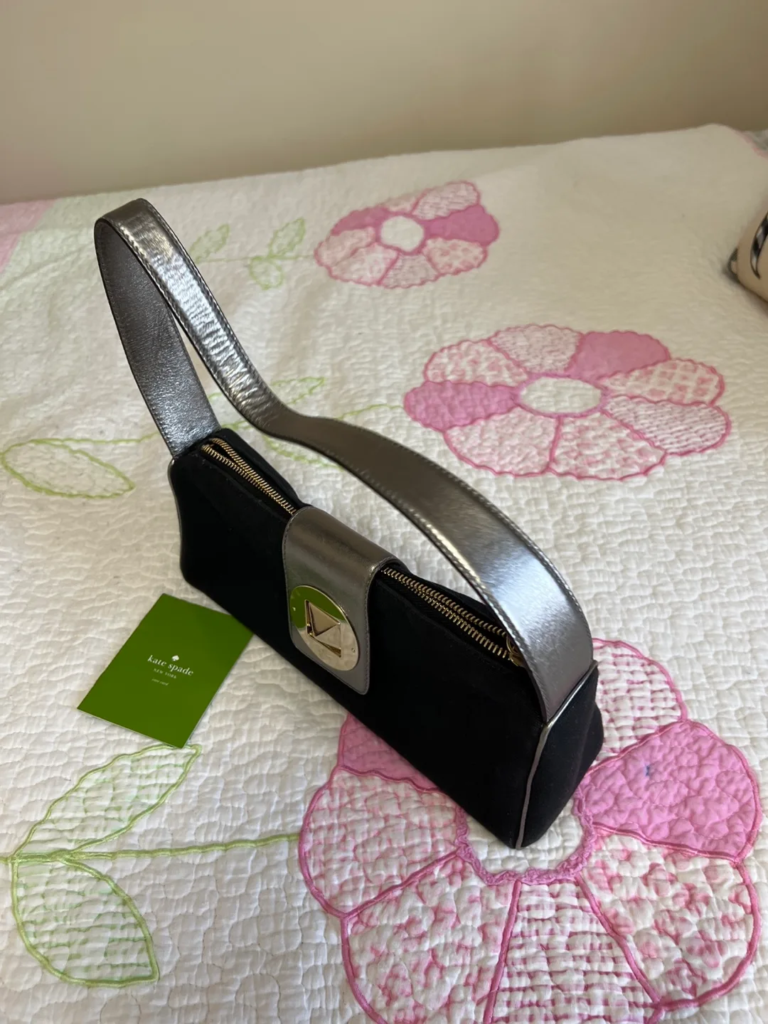 Kate Spade New York Black and Silver Shoulder Bag image indicator(4)