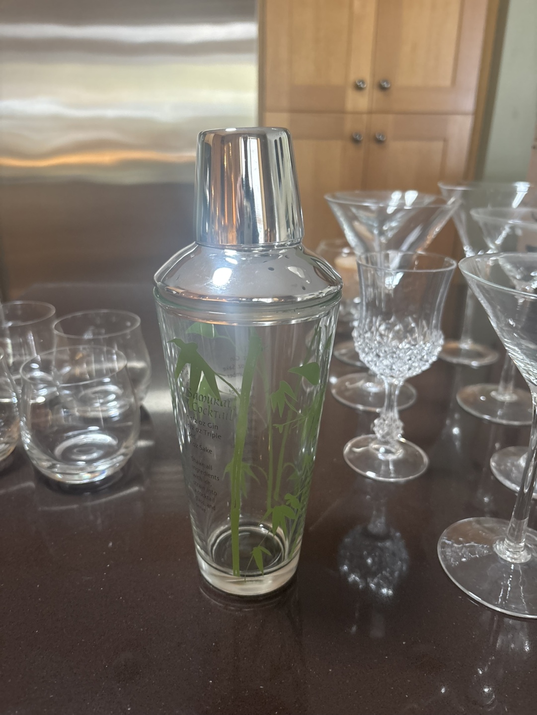 Mixed types of glassware