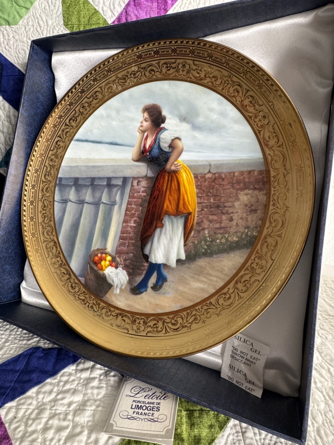 L'Etoile Limoges Porcelain Collector Plate - Neapolitan Woman
