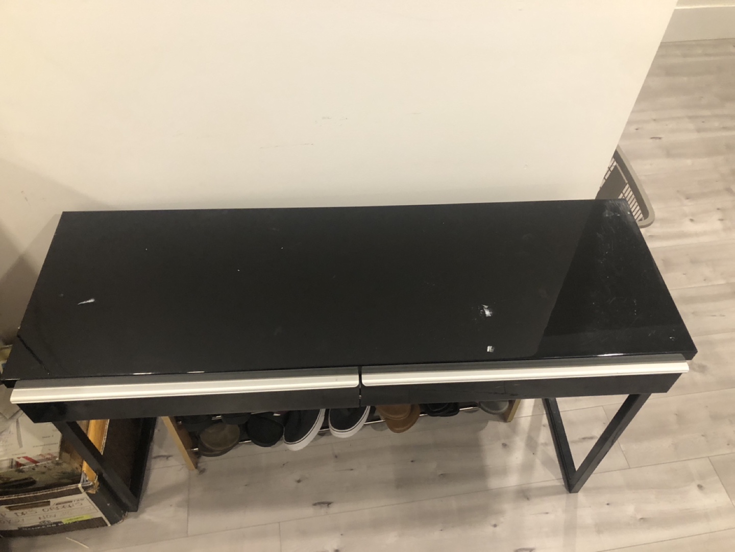 Black Glass Console Table with Two Drawers🥕 - photo 2