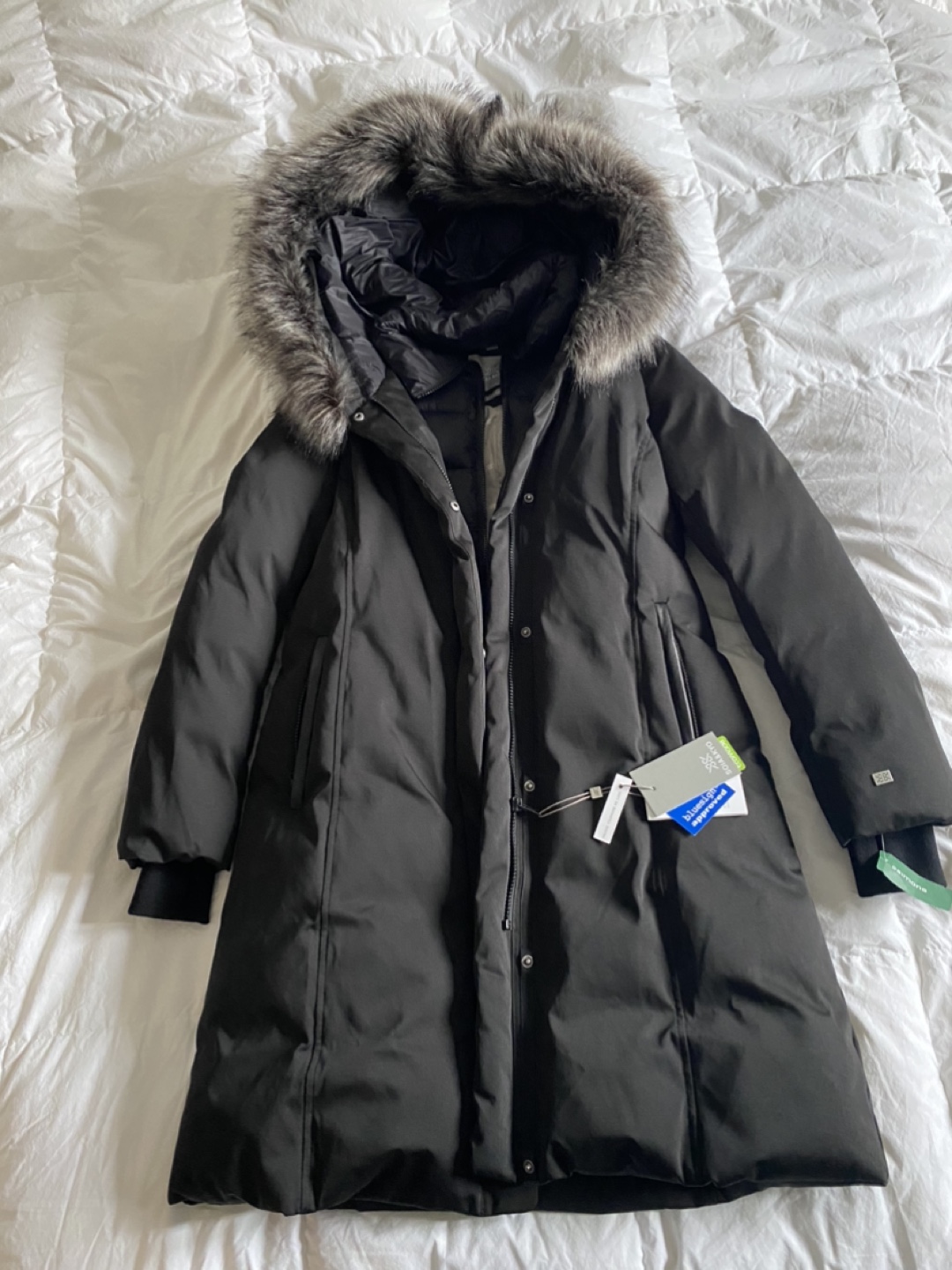 Soia & Kyo Black Down-Filled Long Parka - Size M