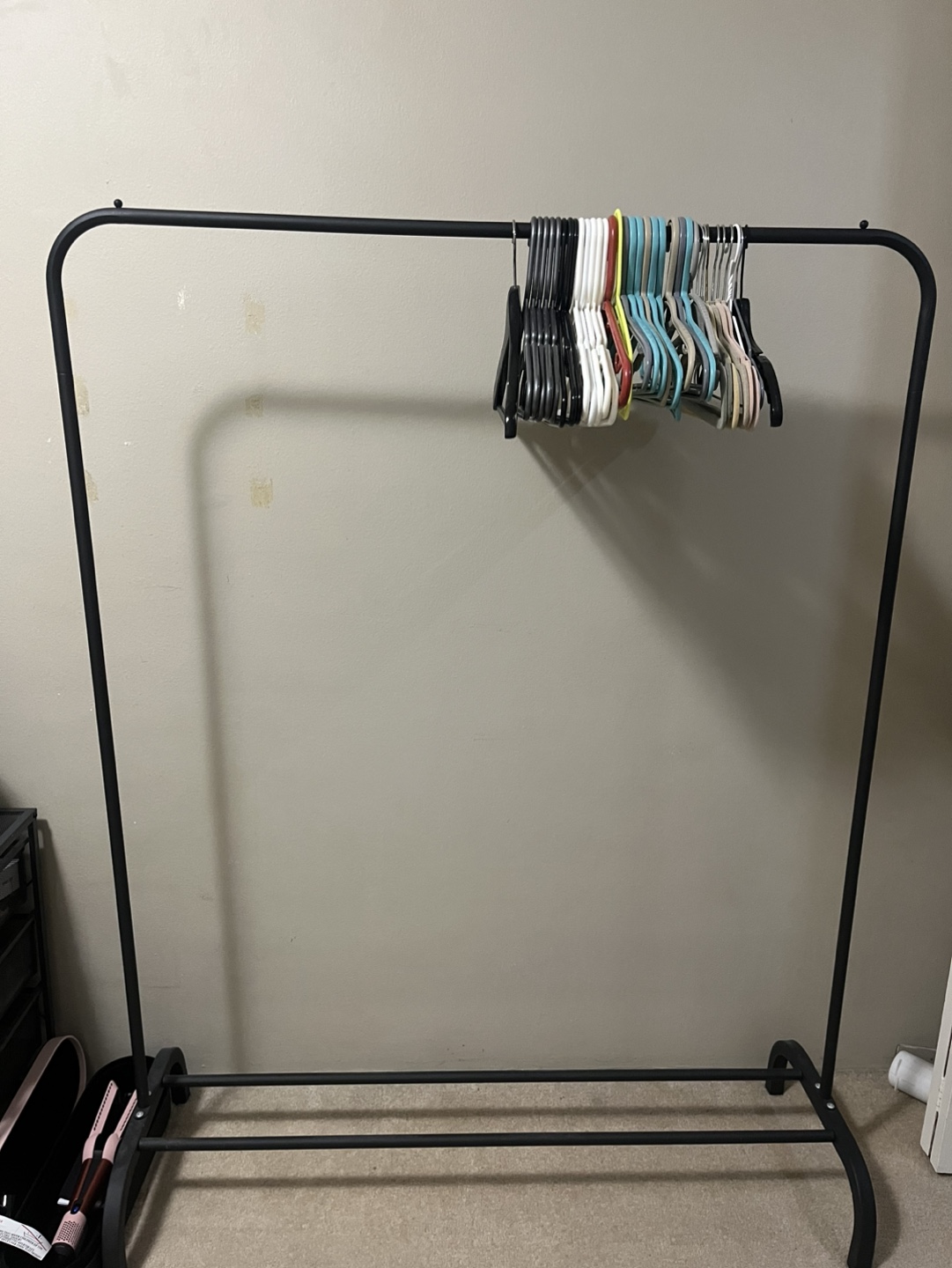 Black Clothing Rack, hangers - 120cm x 94cm - photo 2