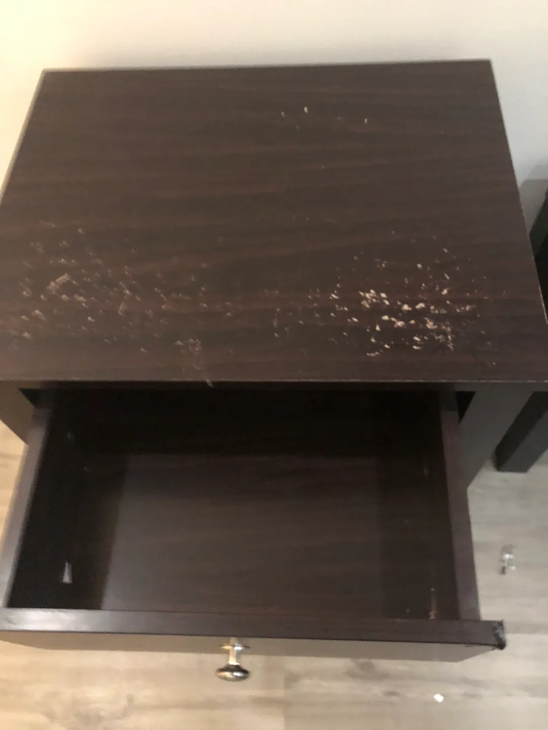 Dark Brown Wooden Nightstand thumbnail