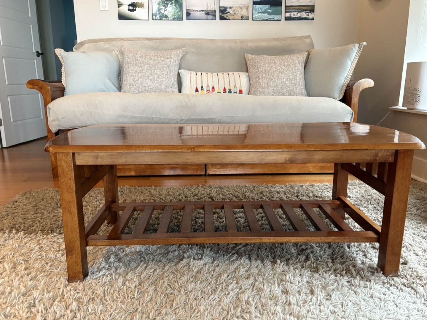Wood Coffee Table with Shelf