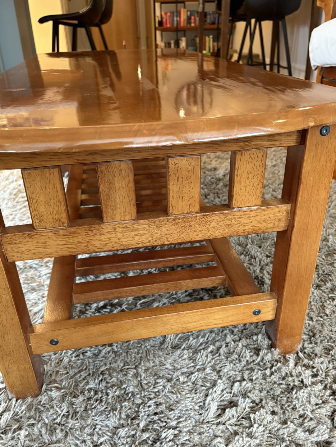 Wood Coffee Table with Shelf - photo 2