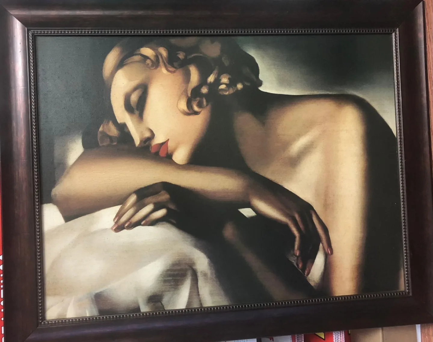 Framed Art Print of Reclining Nude thumbnail