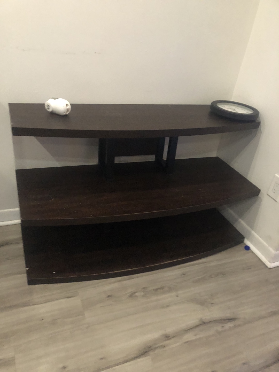 Dark Brown Curved TV Stand