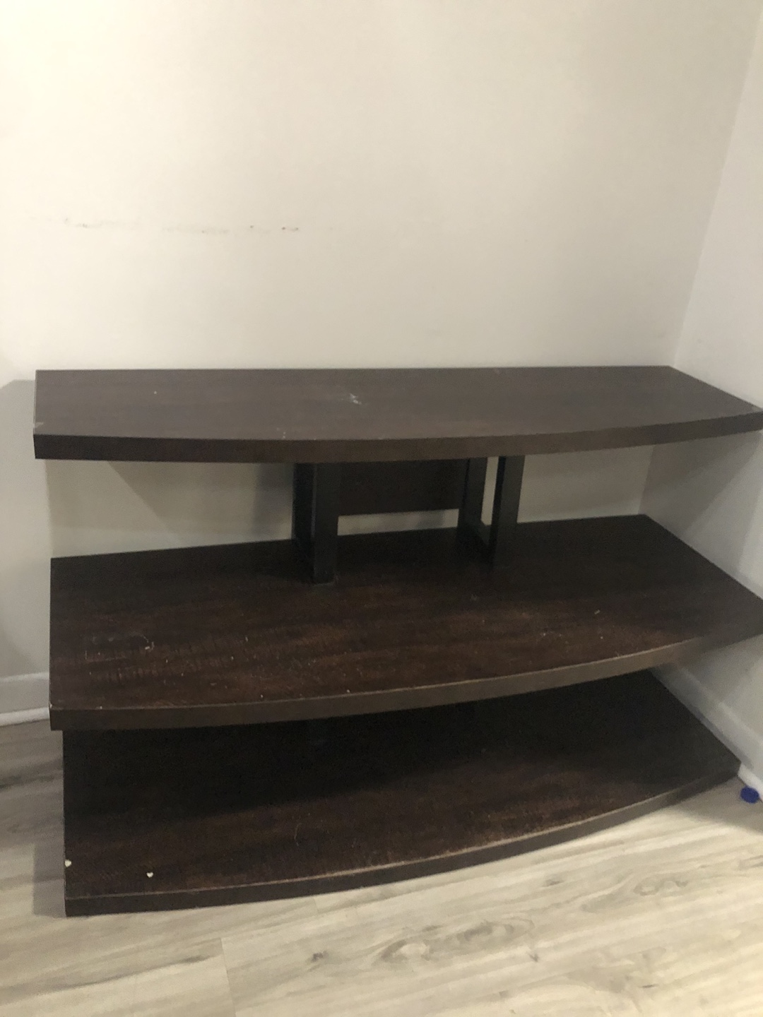 Dark Brown Curved TV Stand - photo 2