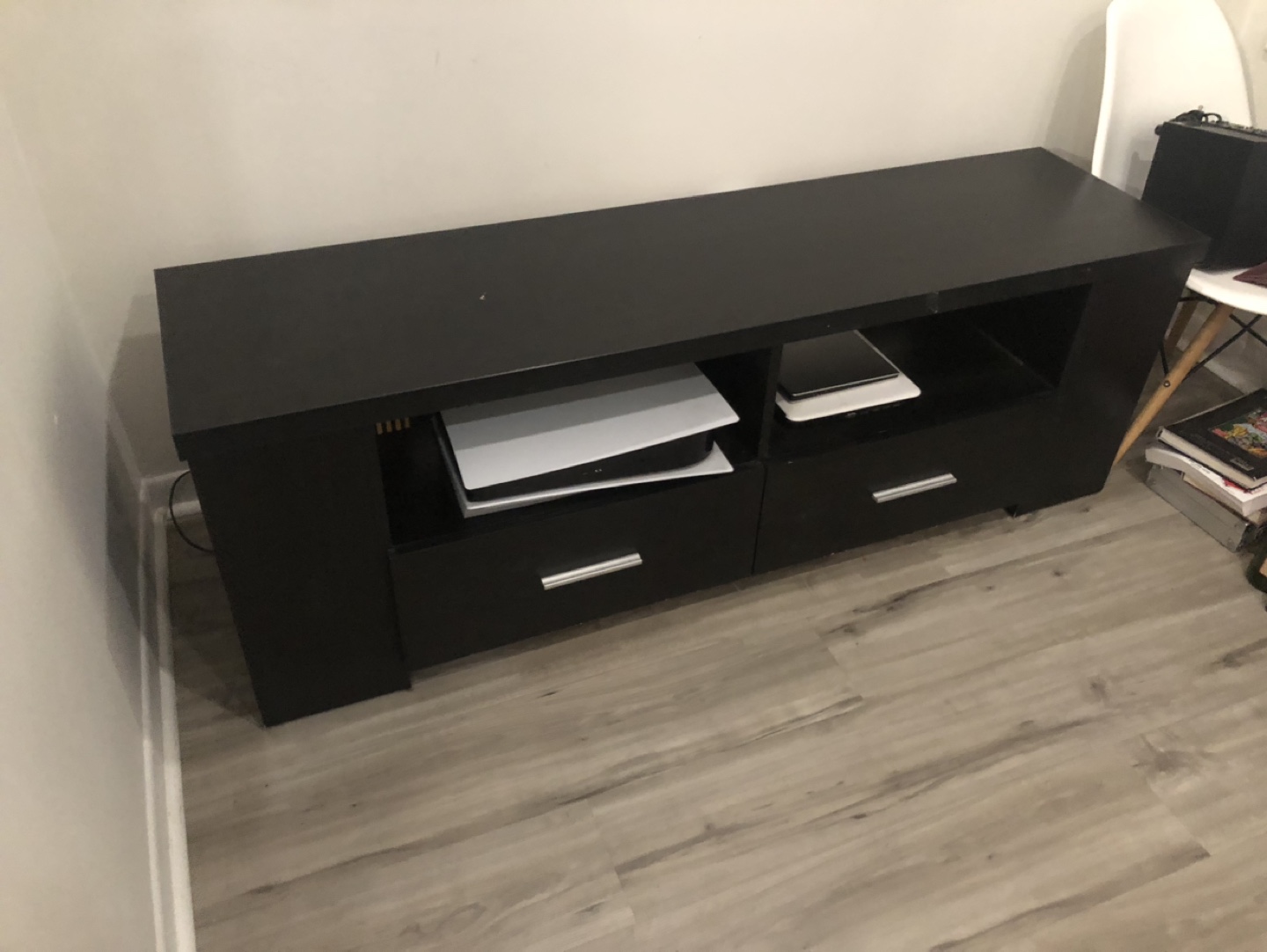 Black TV Stand with Two Drawers - photo 4