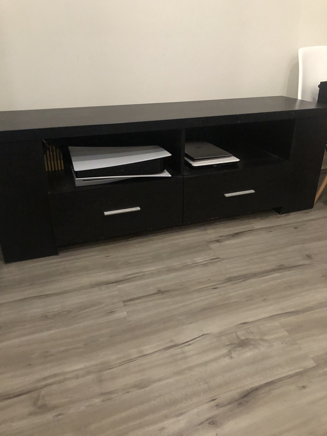 Black TV Stand with Two Drawers - photo 2