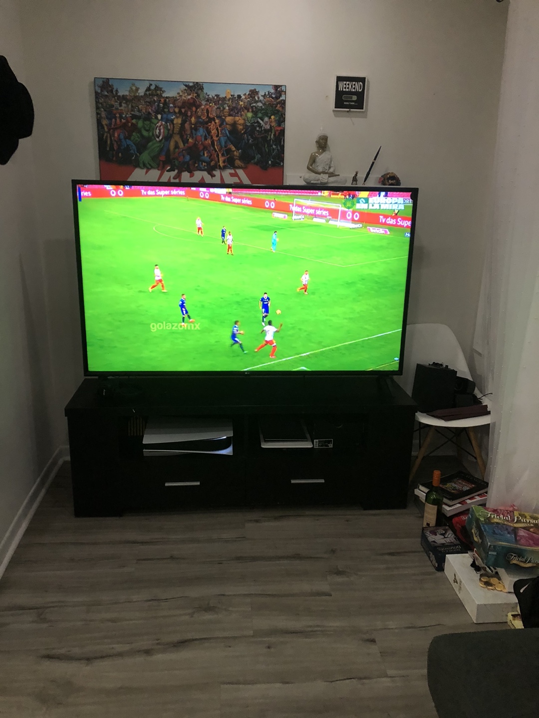 Black TV Stand with Two Drawers - photo 3