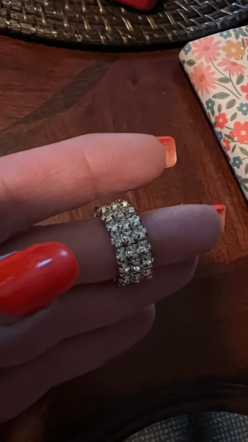 Stackable Toe Rings Set Rhinestone & Red Gemstone image indicator(7)