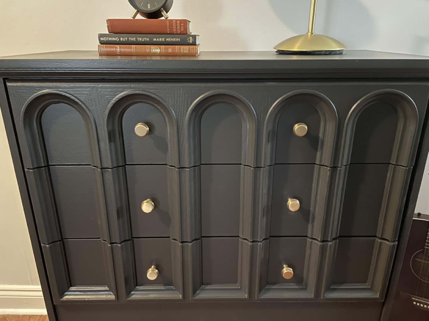 Vintage Black Tallboy/Highboy Dresser - photo 3