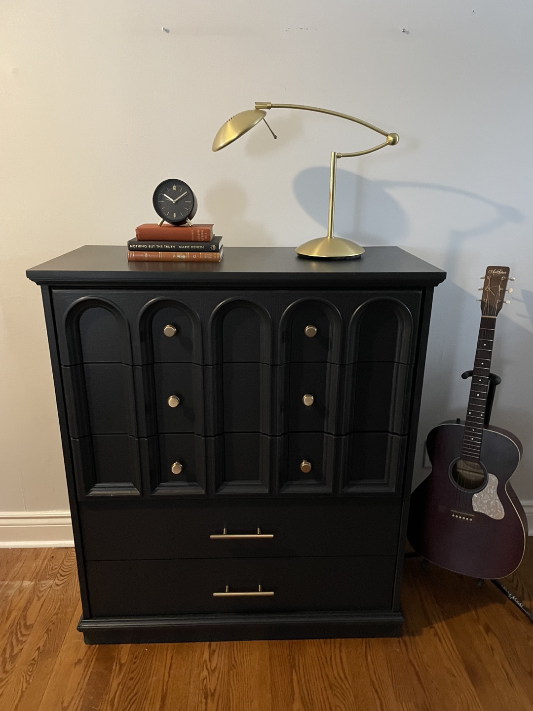 Vintage Black Tallboy/Highboy Dresser - photo 5
