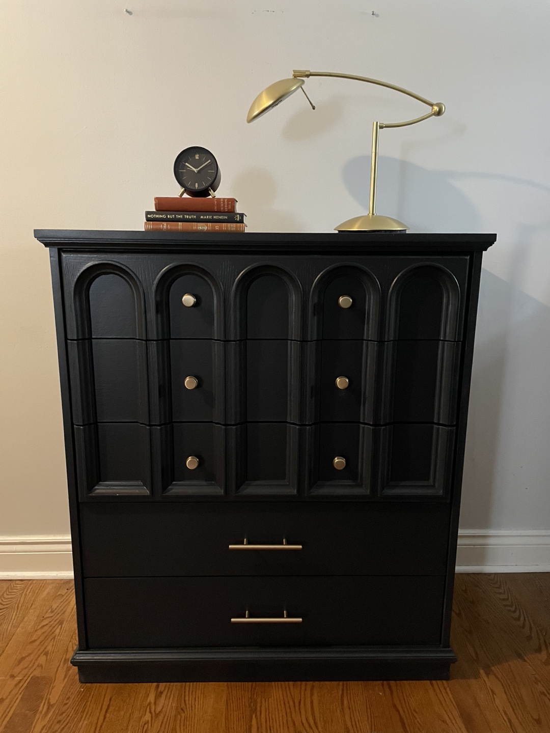 Vintage Black Tallboy/Highboy Dresser - photo 2