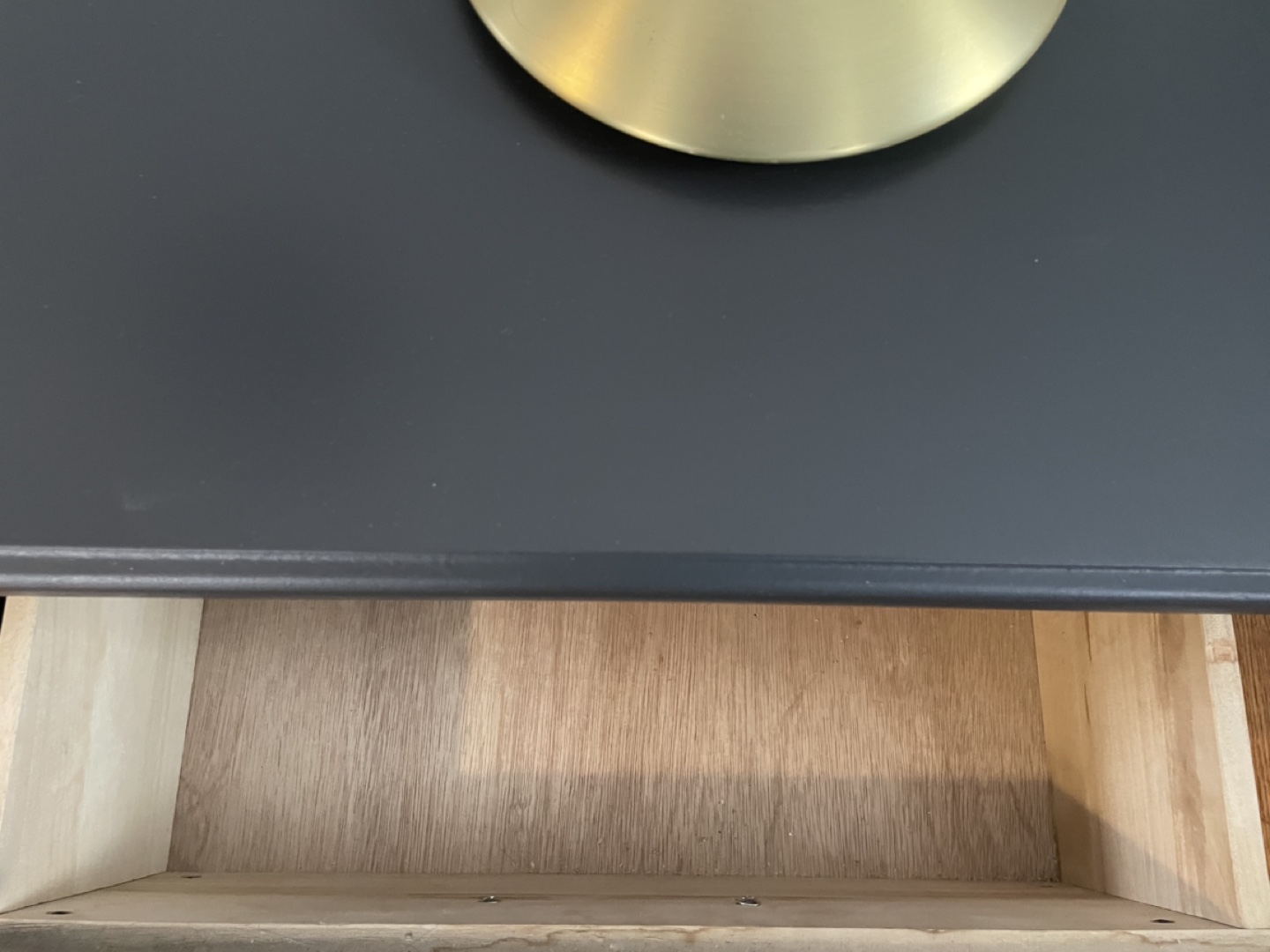 Pair of Black Nightstands with Gold Hardware - photo 5