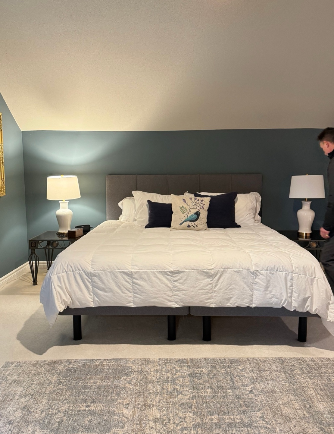 King Size Bed Frame with Headboard, King Mattress
