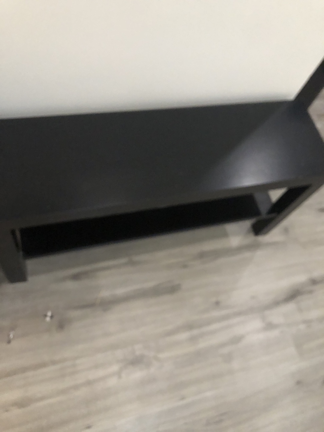 Black Entryway Bench with Shelf