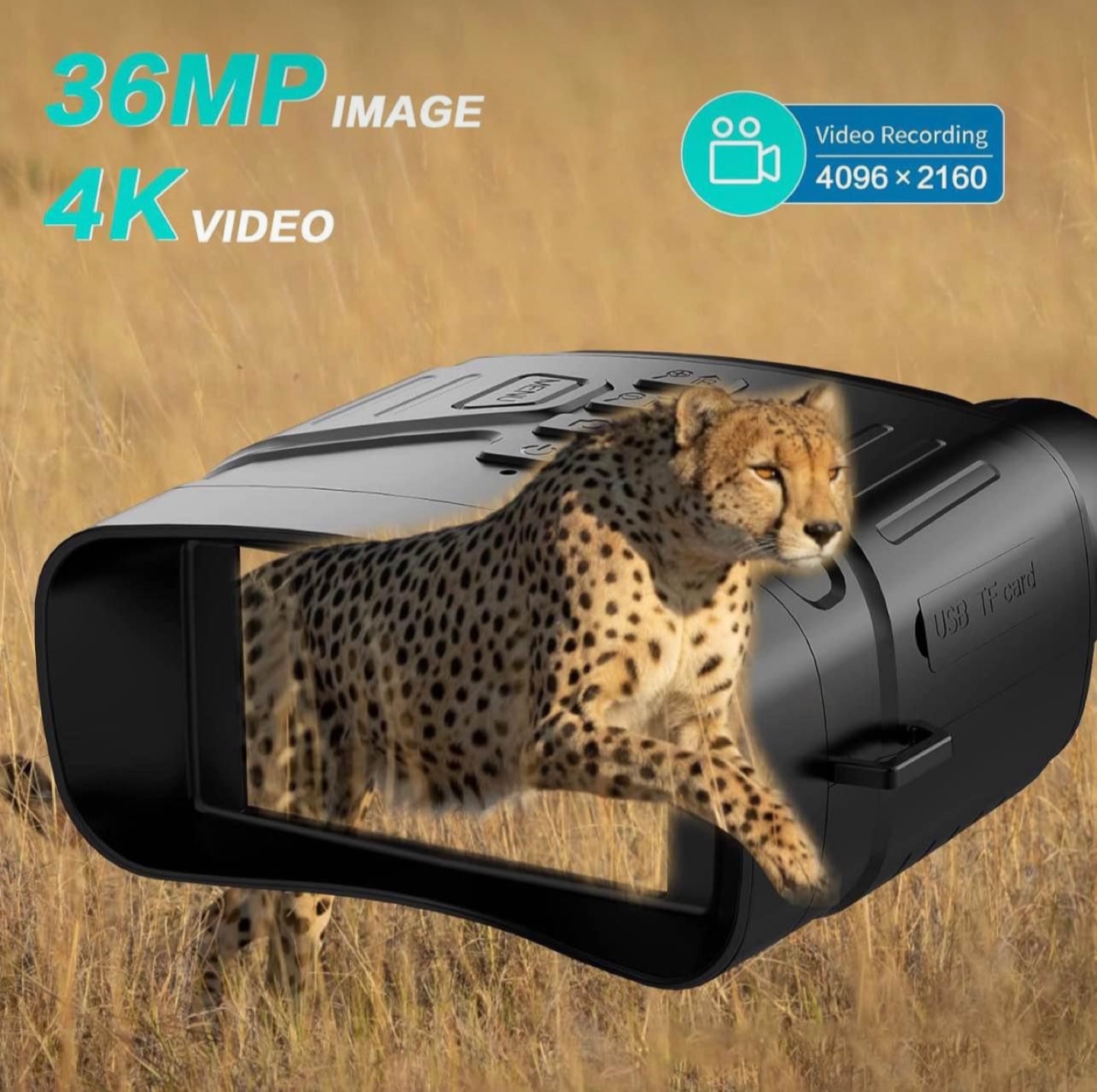 36MP 4K Night Vision Binoculars with 5x Digital Zoom - photo 2