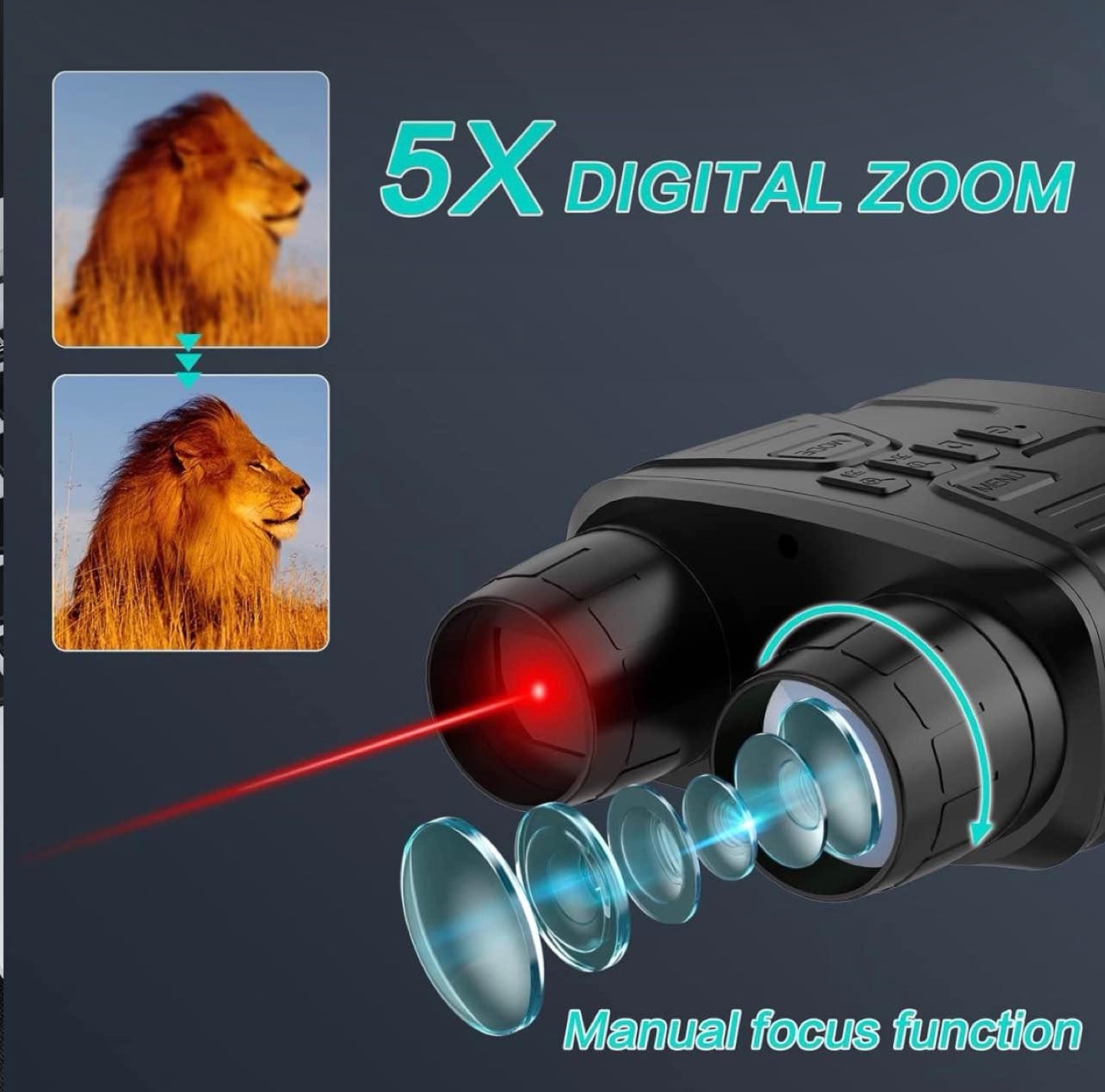 36MP 4K Night Vision Binoculars with 5x Digital Zoom - photo 5