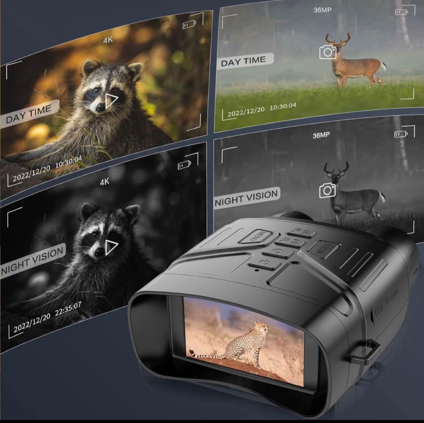 36MP 4K Night Vision Binoculars with 5x Digital Zoom - photo 3