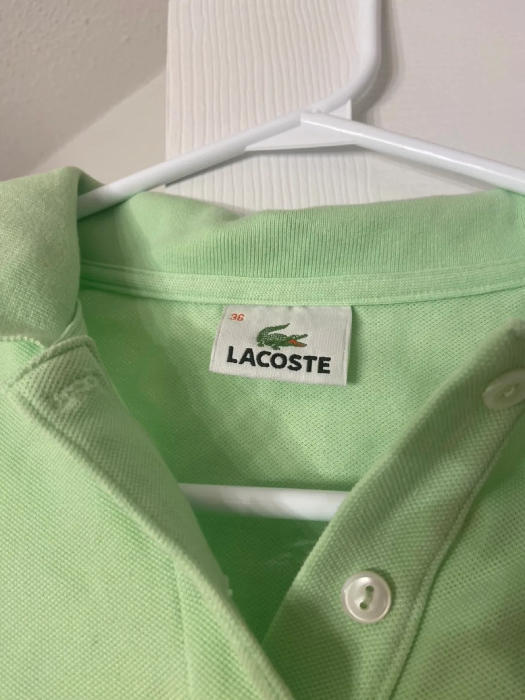 Women's Lacoste Size 36 Light Green Polo Shirt 🏈 image indicator(4)