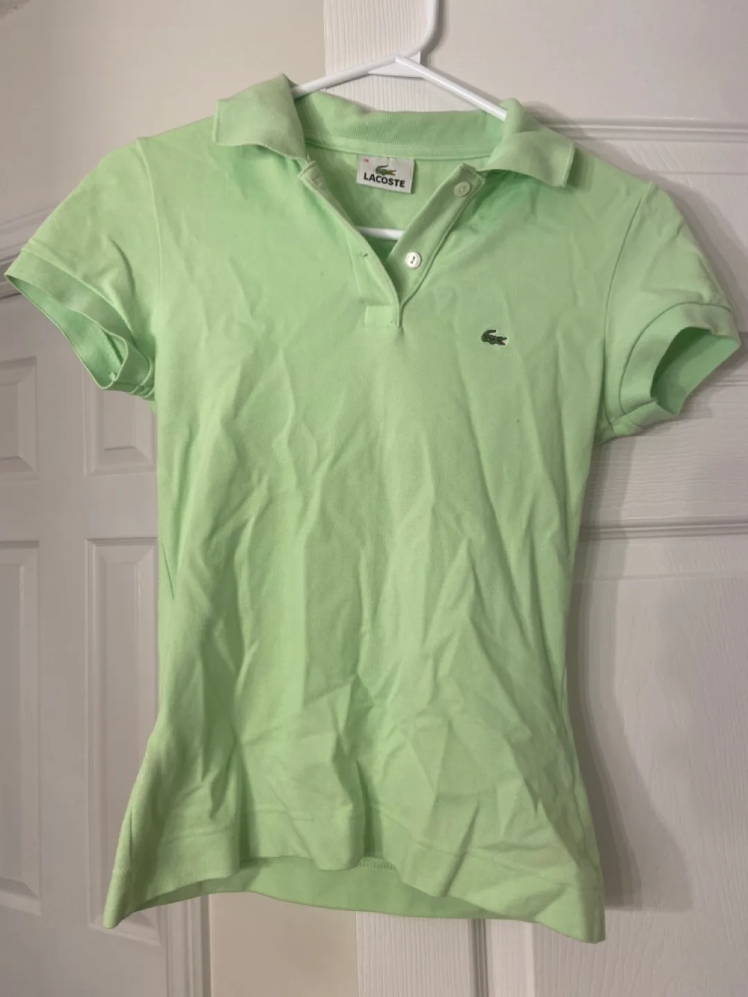 Women's Lacoste Size 36 Light Green Polo Shirt 🏈 image indicator(2)