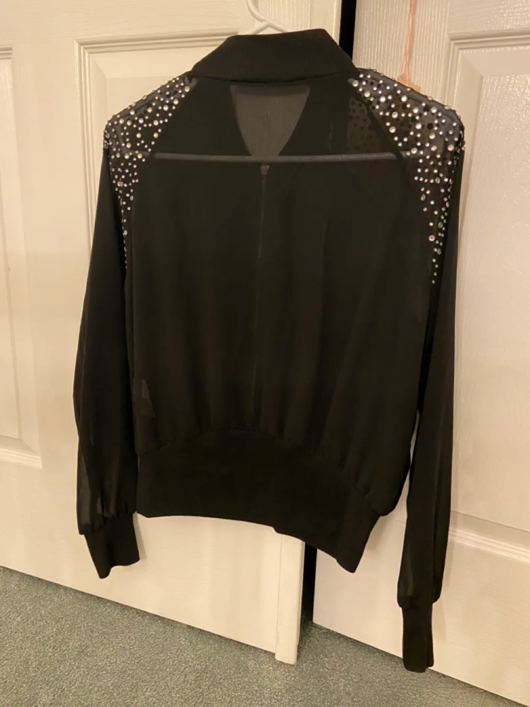 Black Rhinestone Mesh Jacket 🏈 image indicator(2)
