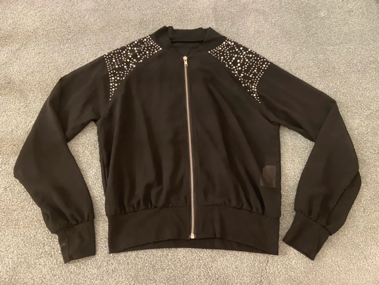 Black Rhinestone Mesh Jacket 🏈 image indicator(3)