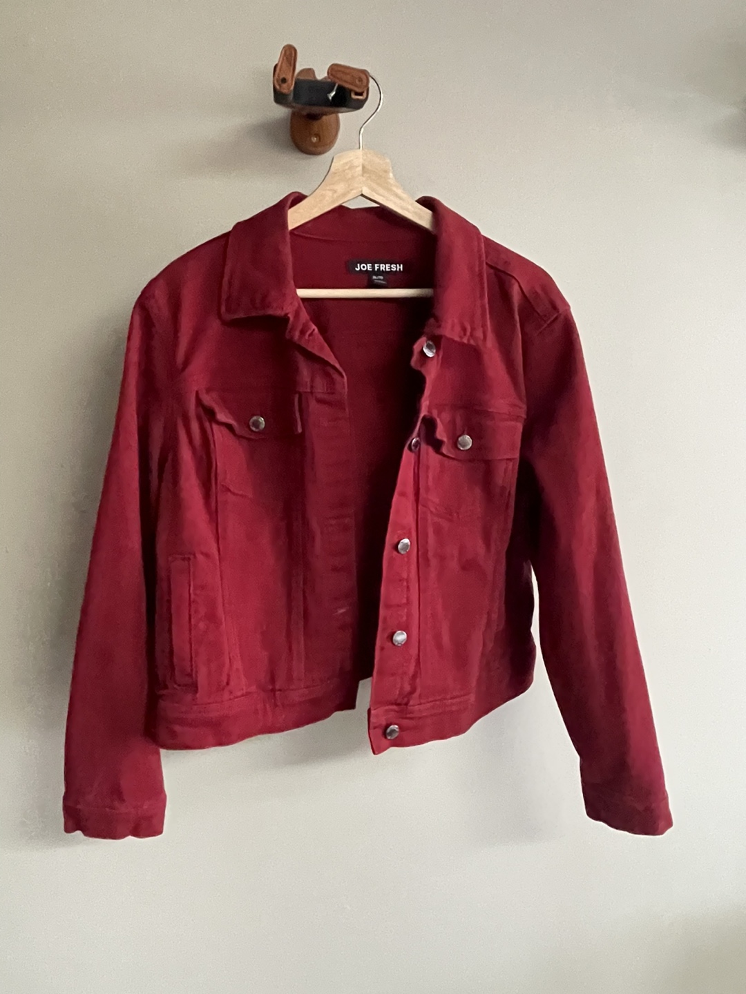 Women’s Red Denim Jacket - Size XL
