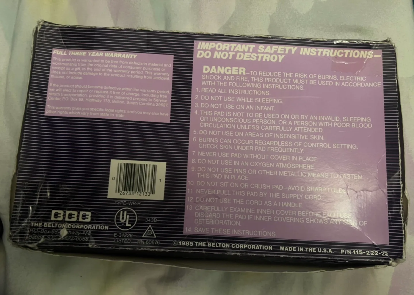 🏈Vintage Casco Belton Electric Heating Pad image indicator(3)