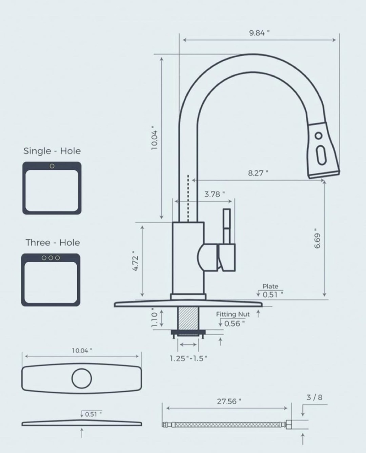 Black Pull-Down Kitchen Faucet with Spray and Pause Function