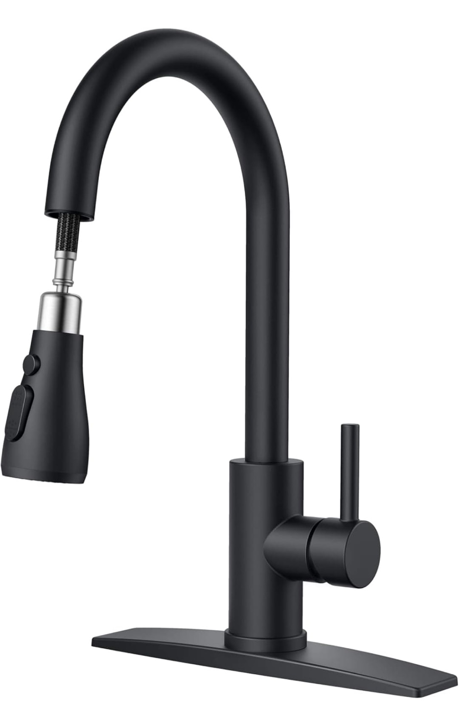 Black Pull-Down Kitchen Faucet with Spray and Pause Function - photo 2