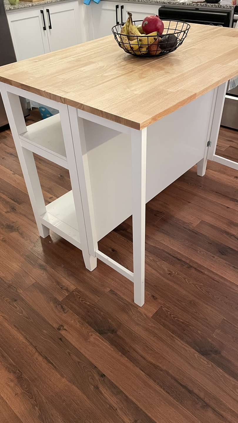 White Kitchen Island with Butcher Block Top - photo 4