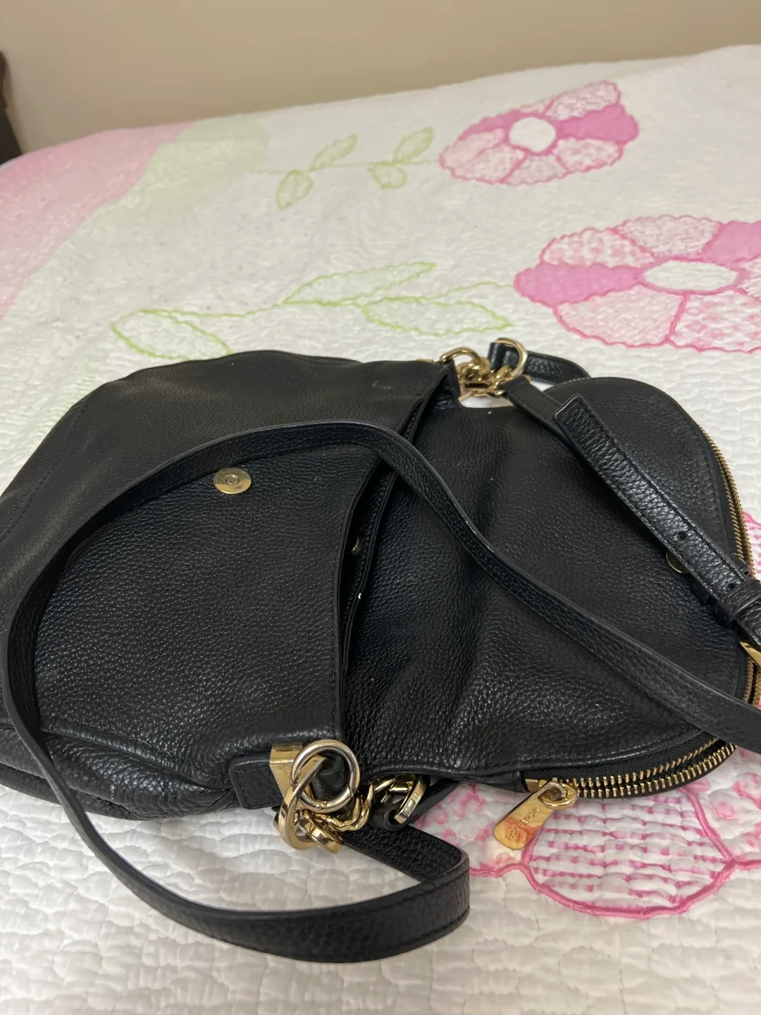 Michael Kors Black Leather Crossbody Bag image indicator(3)