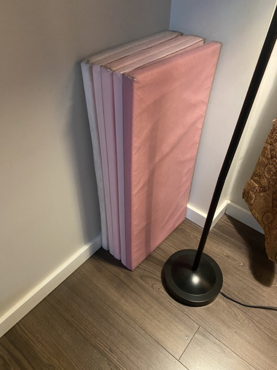 Four-Piece Foldable Gymnastics Mat Set - Pink & White - photo 3