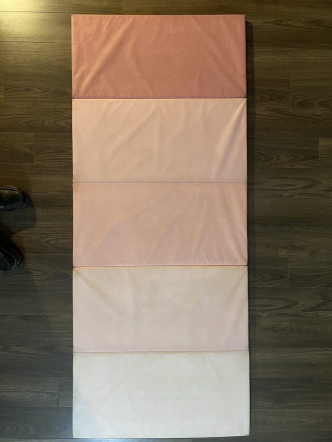 Four-Piece Foldable Gymnastics Mat Set - Pink & White