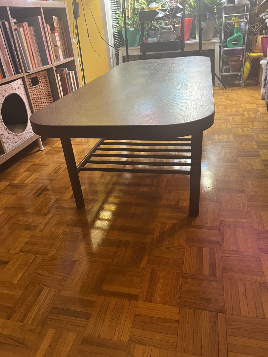 Dark Brown Coffee Table with Shelf