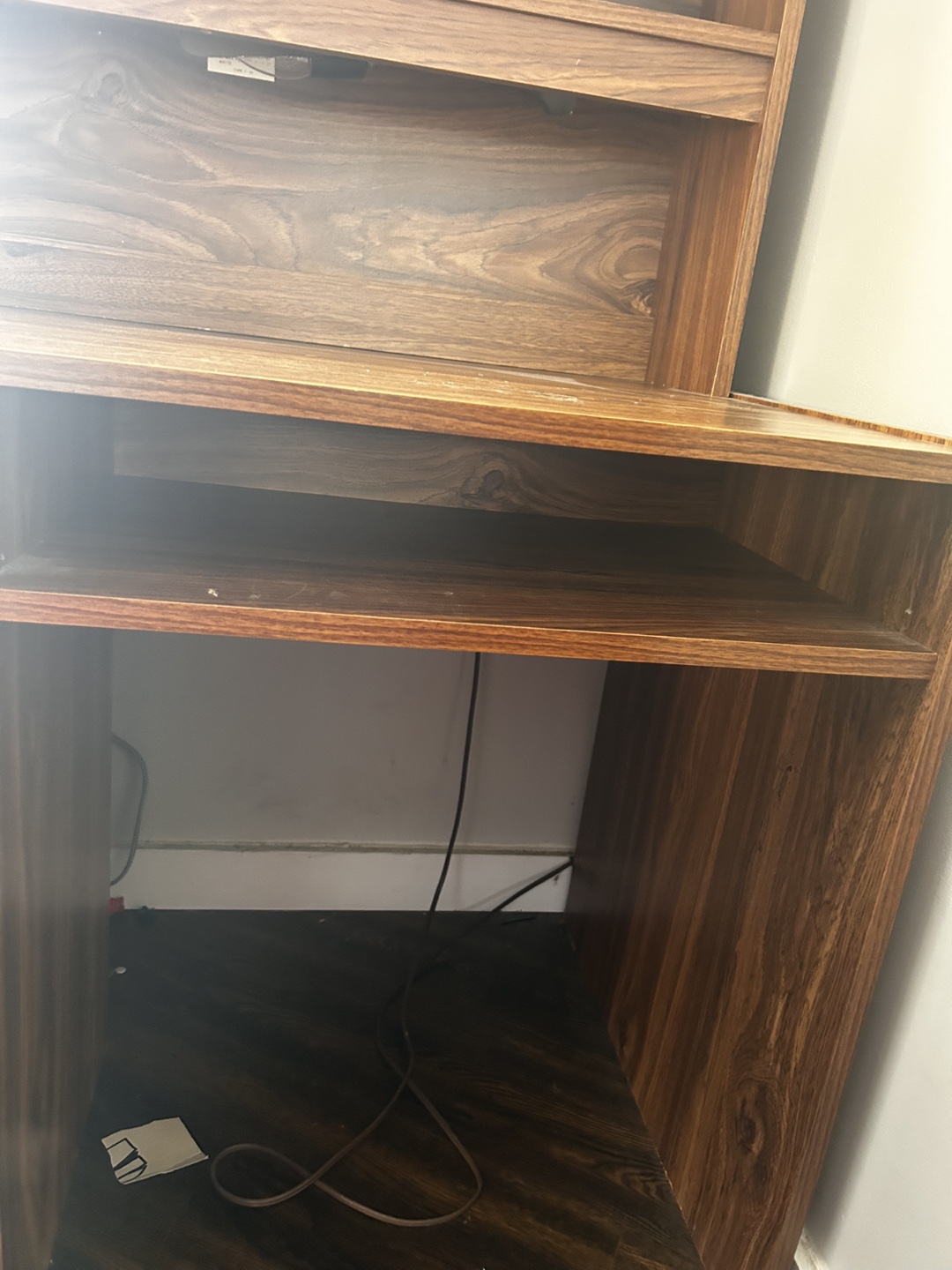 Brown Wooden Computer Desk with Hutch - photo 5