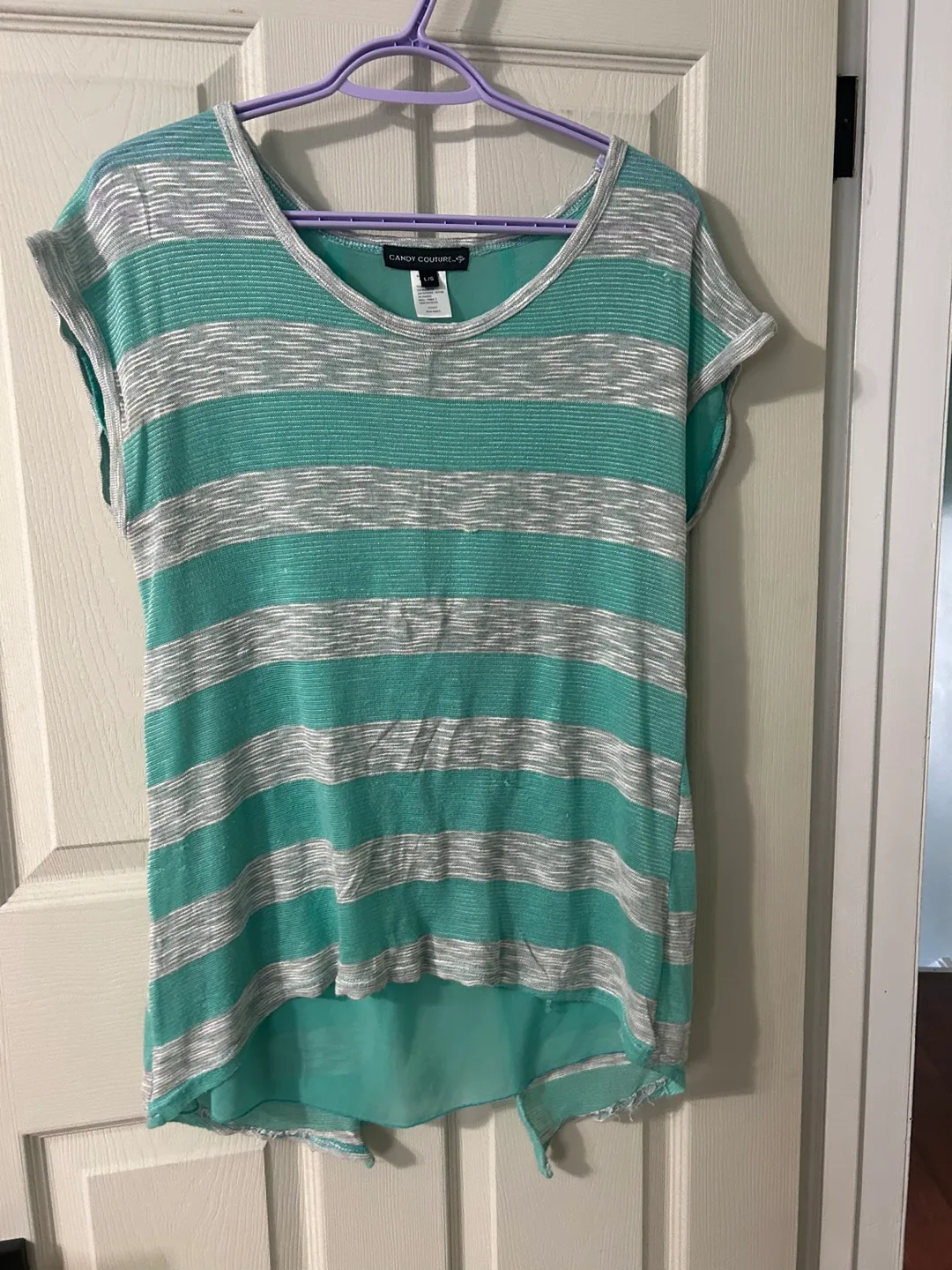 Teal and Grey Striped Blouse 🏈 image indicator(2)