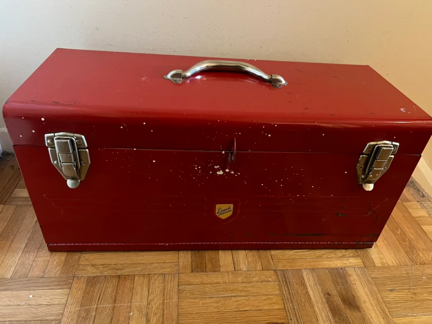 Vintage Beach Red Metal Tool Chest with Drawers image indicator(3)